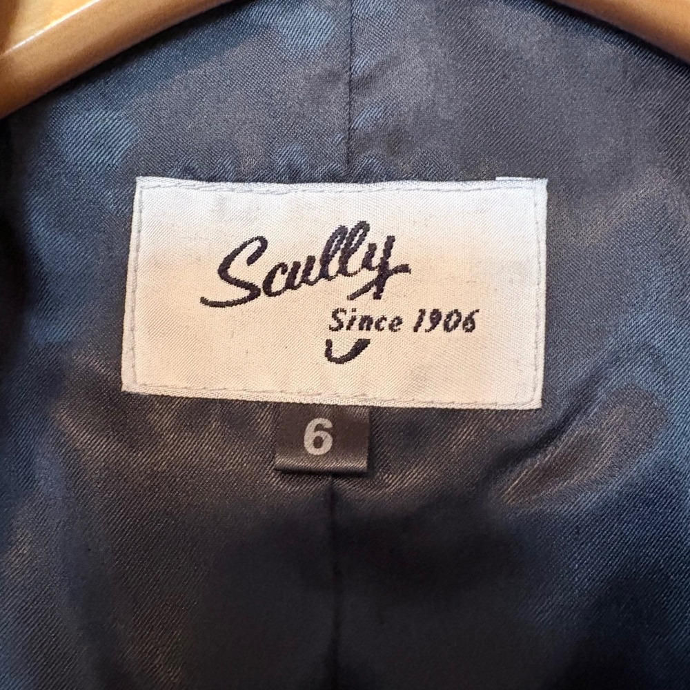 Y2K 90s Scully Leather Jacket Women Size 6 Brown Textured Button Front Blazer - Picture 5 of 16